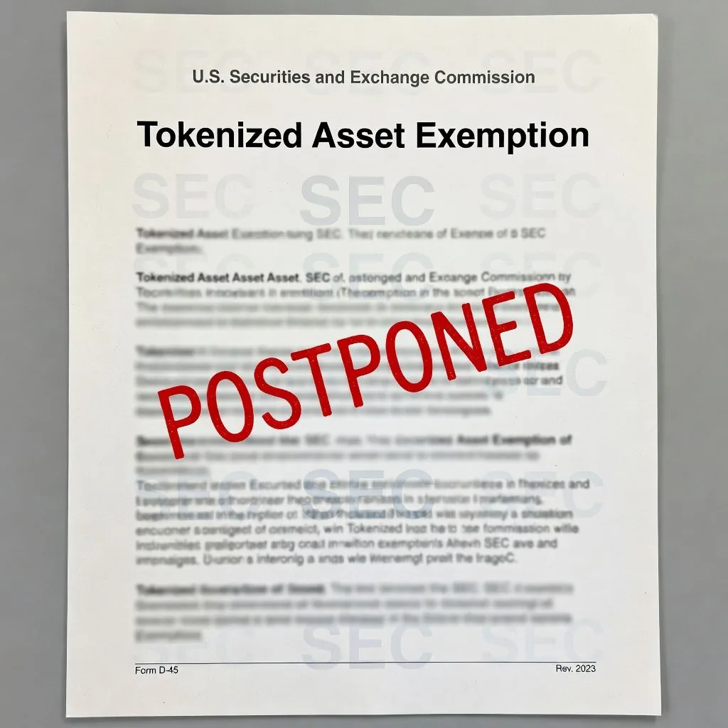 SEC Delays Tokenized Asset Exemption Amid Regulatory Concerns